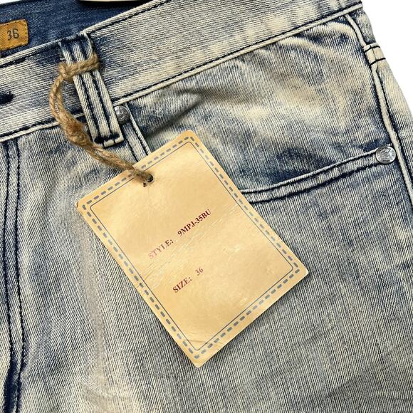 1738 Dynasty Straight Leg Jeans Mid-Rise Acid Wash Denim NWT Mens 36x34 - Picture 6 of 6